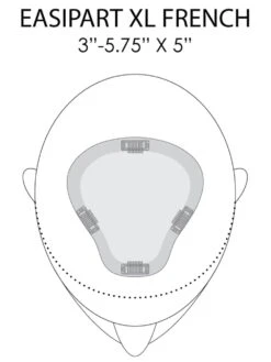 EasiPart French XL 8" | Remy Human Hair Topper (HT) 22 EasiPart French XL 8" | Remy Human Hair Topper (HT) -Wigs - Jon Renau 0002 easiPart French XL placement and dimensions