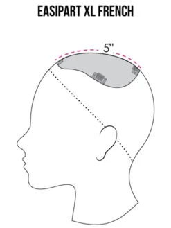 EasiPart French XL 8" | Remy Human Hair Topper (HT) 23 EasiPart French XL 8" | Remy Human Hair Topper (HT) -Wigs - Jon Renau 0003 easiPart French XL coverage