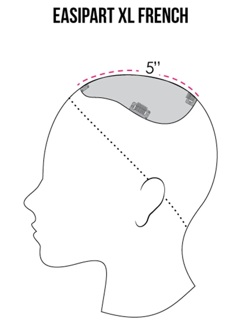 EasiPart French XL 8" | Remy Human Hair Topper (HT) 4 EasiPart French XL 8" | Remy Human Hair Topper (HT) - Image 4