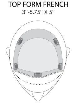 Top Form French 12" | Remy Human Hair Topper (Mono Top) -Wigs - Jon Renau 0004 Top Form French placement and dimensions