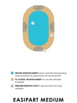 EasiPart Medium 12" | Remy Human Hair Topper (Mono Top) -Wigs - Jon Renau EasiPart Medium with Callouts 9131d9c4 5a84 453a b78b 54f1b6722f98