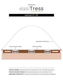 EasiHalo 12" | Human Hair Extension | Halo -Wigs - Jon Renau JR easiTress easiHalo 12 18