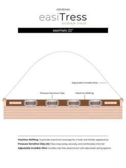 EasiHalo 22" | Human Hair Extension | Halo -Wigs - Jon Renau JR easiTress easiHalo 22