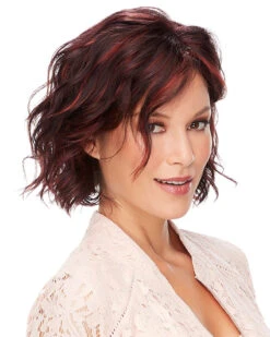 January | Lace Front & Monofilament Synthetic Wig By Jon Renau -Wigs - Jon Renau JR5400 January F2SV 31V ChocolateCherry side