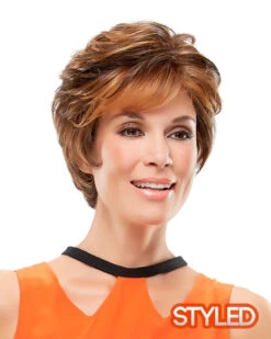 Judi | Monofilament Synthetic Wig By Jon Renau -Wigs - Jon Renau JR5969 Judi 6F27 styled Alt2