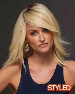 Carrie (Exclusive) | Lace Front & Monofilament Human Hair Wig By Jon Renau -Wigs - Jon Renau JR708 Carrie 24BRH18 Alt1