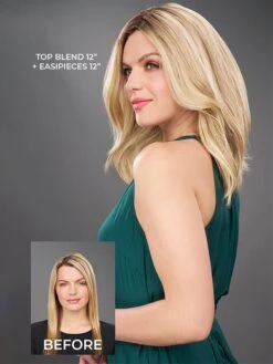 Top Blend 12" | Remy Human Hair Topper (Mono Top) -Wigs - Jon Renau Top Blend 12in 12FS8 Before