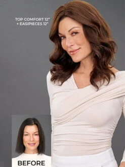 Top Comfort 12" | Remy Human Hair Topper (Hand Tied) -Wigs - Jon Renau Top Comfort 12in 6 Before