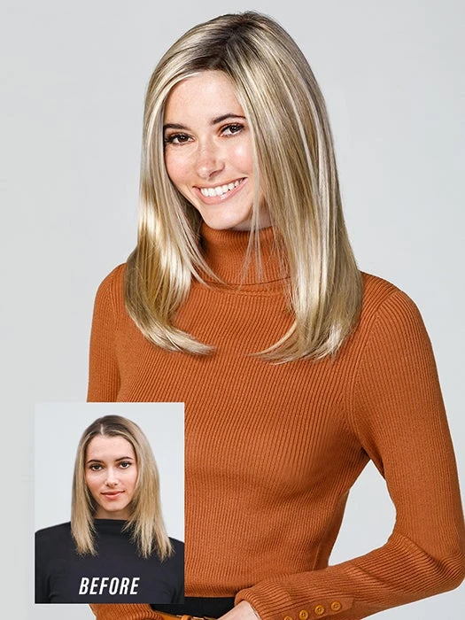 Top Coverage 18" | Lace Front Synthetic Hair Topper (Mono Top) 2 Top Coverage 18" | Lace Front Synthetic Hair Topper (Mono Top) - Image 2