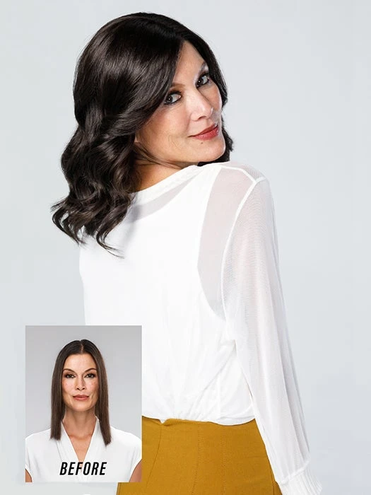 Top Coverage Wavy 12" | Lace Front Synthetic Hair Topper (Mono Top) 2 Top Coverage Wavy 12" | Lace Front Synthetic Hair Topper (Mono Top) - Image 2