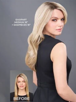 EasiPart Medium 18" | Remy Human Hair Topper (Mono Top) -Wigs - Jon Renau easiPart Medium 18in 12FS8 Before