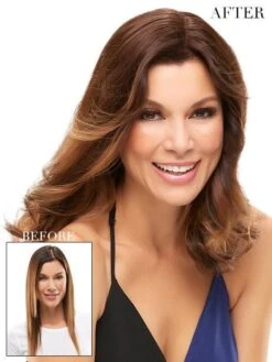 EasiPart HH 18" | Remy Human Hair Topper (Mono Top) -Wigs - Jon Renau easipart 18 inch 6rn alt4 1
