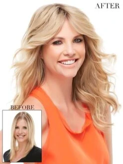 EasiPart HH XL 12" | Remy Human Hair Topper (Mono Top) -Wigs - Jon Renau easipart xl 12inch 12fs8 alt3 1