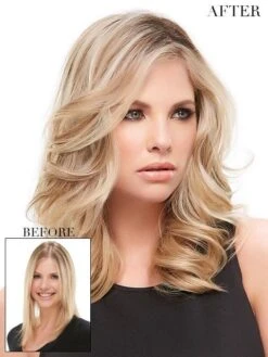 EasiPart HD XL 12" | Synthetic Hair Topper (Mono Top) 22 EasiPart HD XL 12" | Synthetic Hair Topper (Mono Top) -Wigs - Jon Renau easipart xl hd 12inch 12fs8 side
