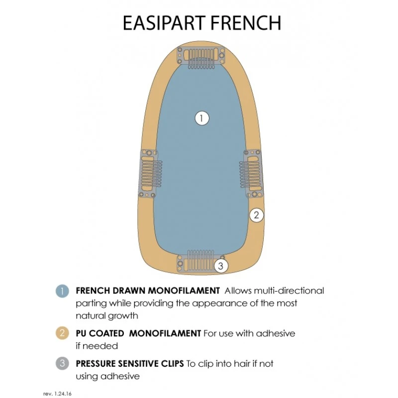 EasiPart French Human Hair 12" Topper By Jon Renau 4 EasiPart French Human Hair 12" Topper By Jon Renau - Image 4